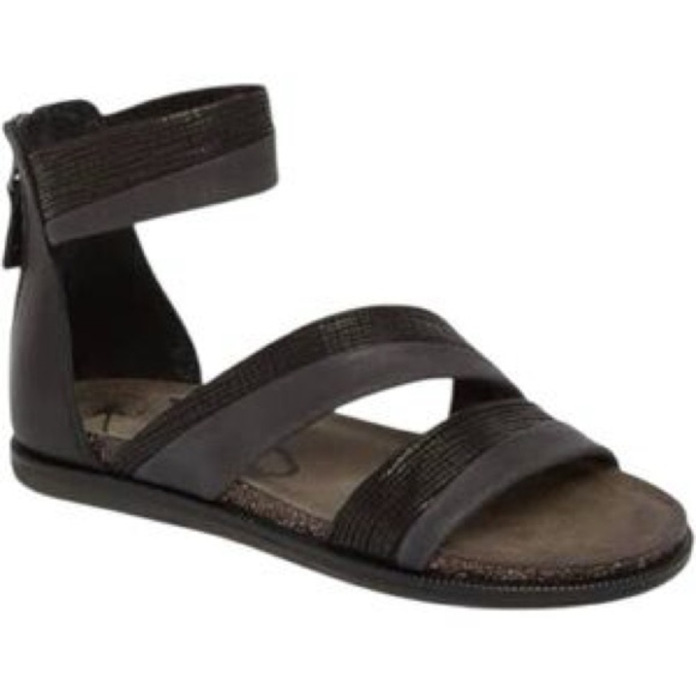 OTBT Leather Sandals Nomadic Gladiator Black Grey 8.5